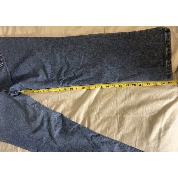 Charter Club 14 Petite womens blue jeans Lexington straight stretch DISTRESSED - Picture 8 of 12
